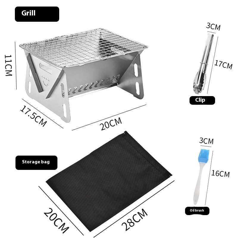 Portable Stainless Steel Folding BBQ Grill